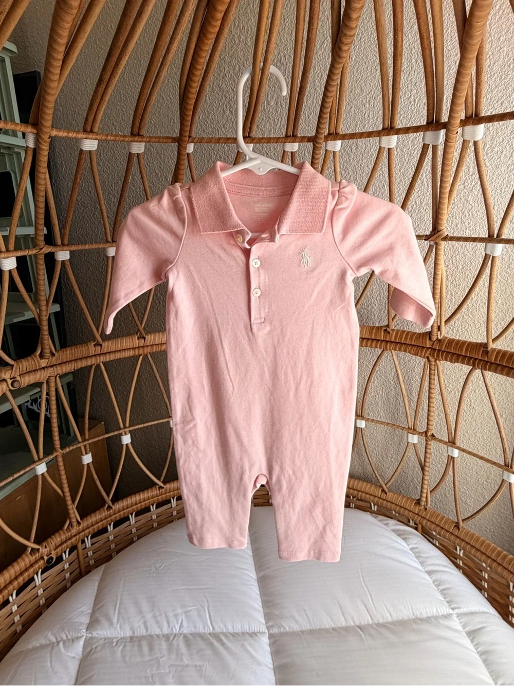 Ralph Lauren Pink Polo Romper One-Piece